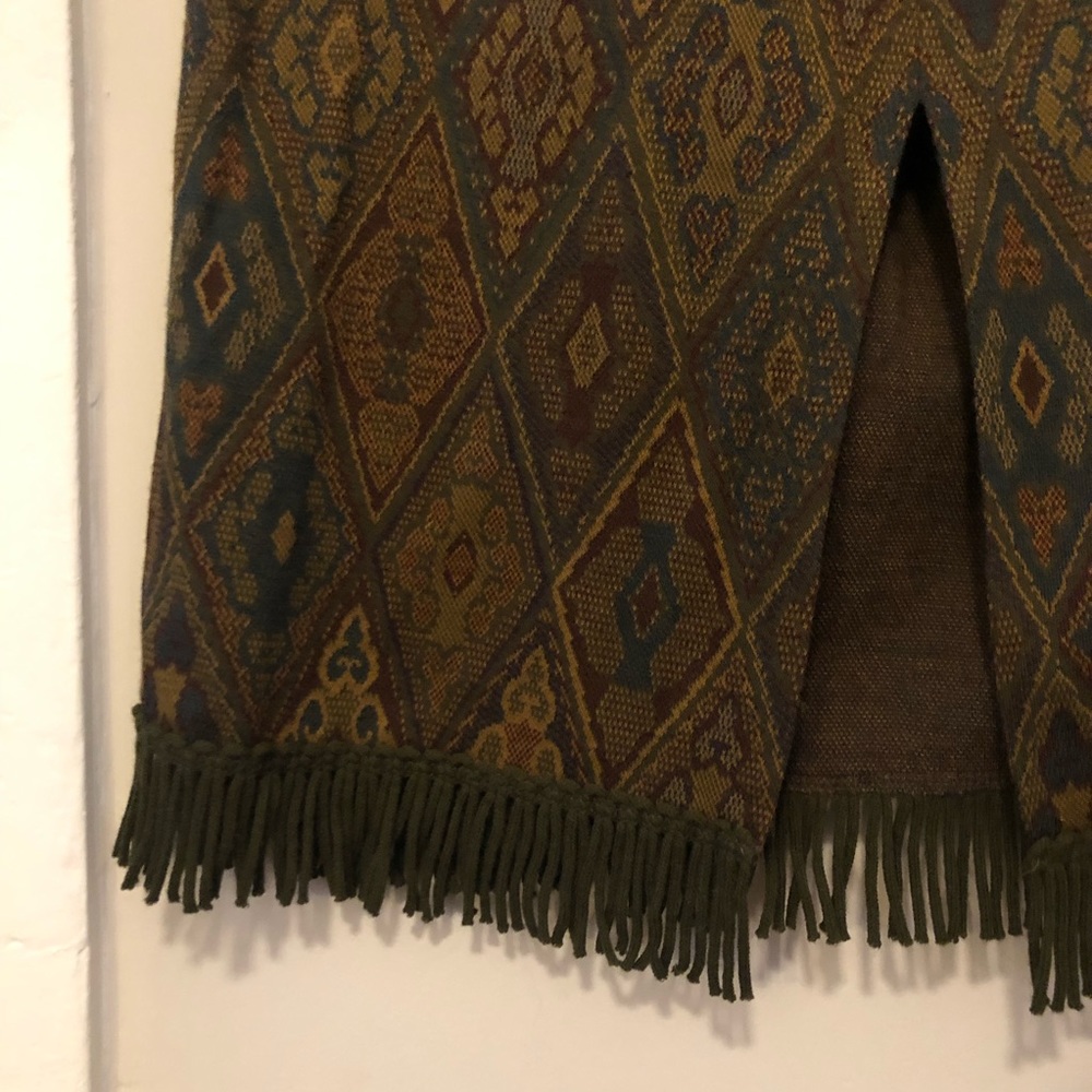 vintage | 🔸 diamond print fringe hem skirt 🔸